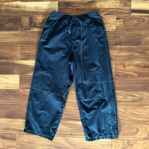 ASOS DESIGN Loose Fit Pants with Contrast Stitch in Black size Small